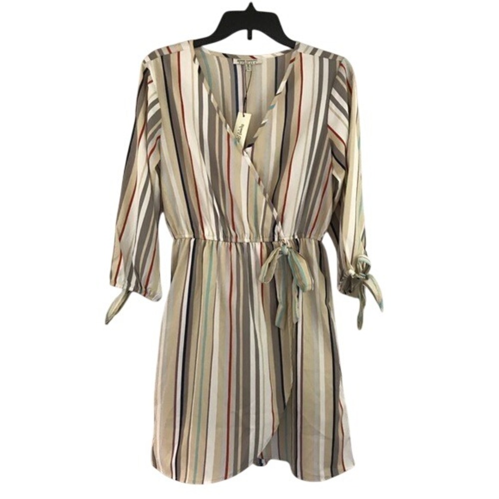 Speed Control NY Striped‎ Wrap Dress S Tie Waist Boho Cottagecore
